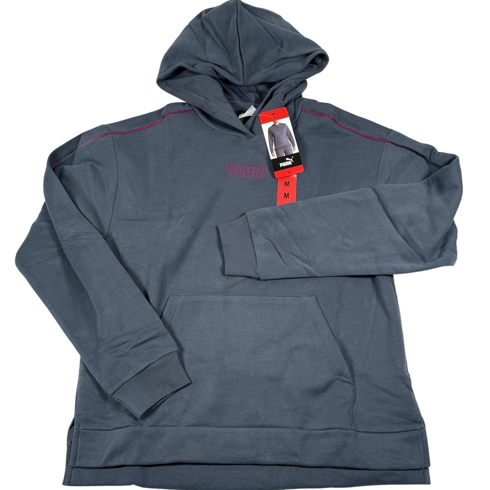 Puma Fleece Hoodie Medium Pullover Sweatshirt Kangaroo Pocket Athleisure Winter